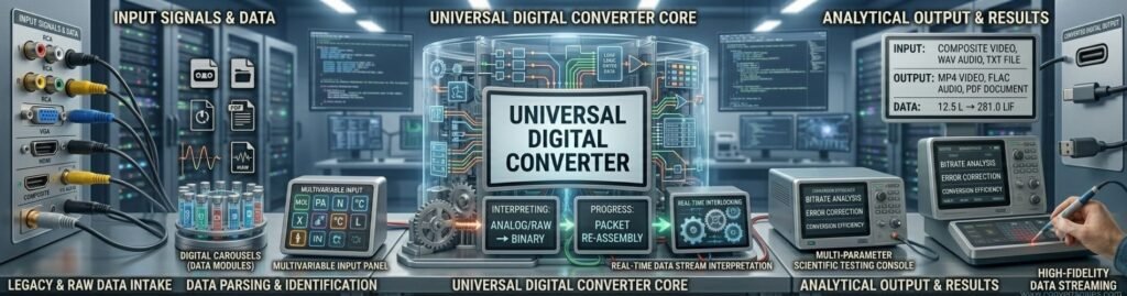 Digital Storage Converter showing conversion between MB, GB, TB, KB, bytes and digital data storage units