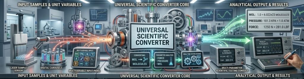 Scientific Unit Converter used for chemistry, physics and laboratory calculations involving scientific measurements and unit relationships